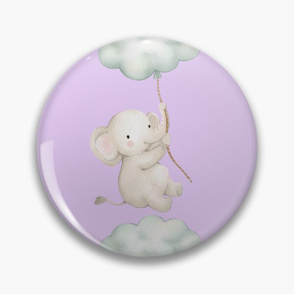 Item preview, Cute Baby Elephant Watercolor Illustration | Nursery Animal Art | Dreamy Cloud Balloon Wall Art designed and sold by SaitonG.