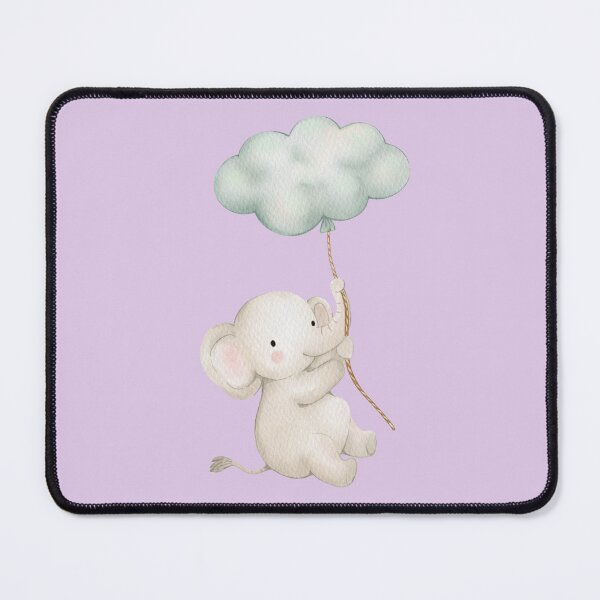 Item preview, Cute Baby Elephant Watercolor Illustration | Nursery Animal Art | Dreamy Cloud Balloon Wall Art designed and sold by SaitonG.
