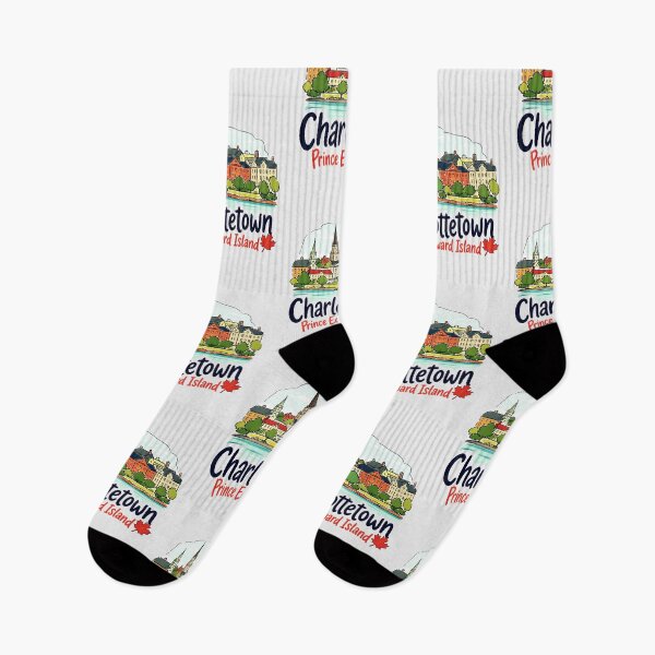 Item preview, Charlottetown PEI Canada Cute Colorful Landscape Watercolor Skyline designed and sold by HowToCanadian.