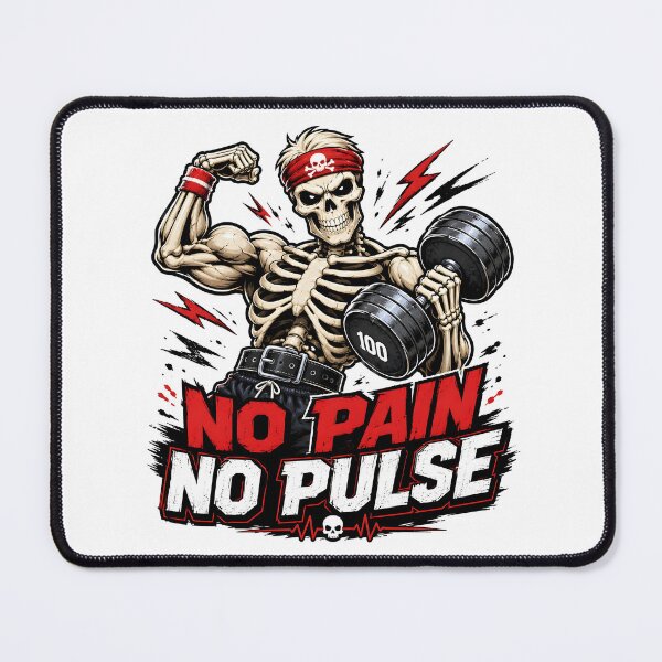 Item preview, No Pain No Pulse Skeleton Gym Workout Funny Gifts designed and sold by BadhbhArt.