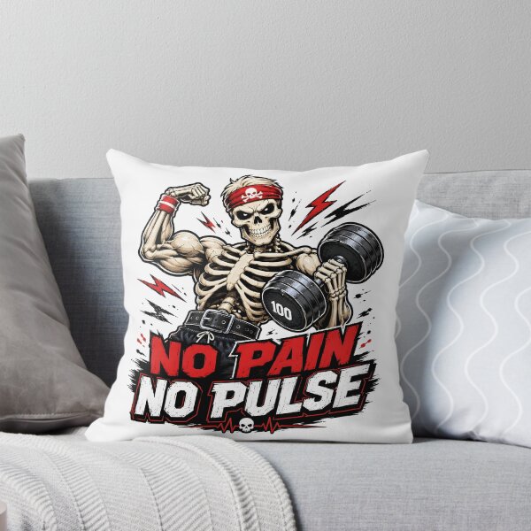 Item preview, No Pain No Pulse Skeleton Gym Workout Funny Gifts designed and sold by BadhbhArt.