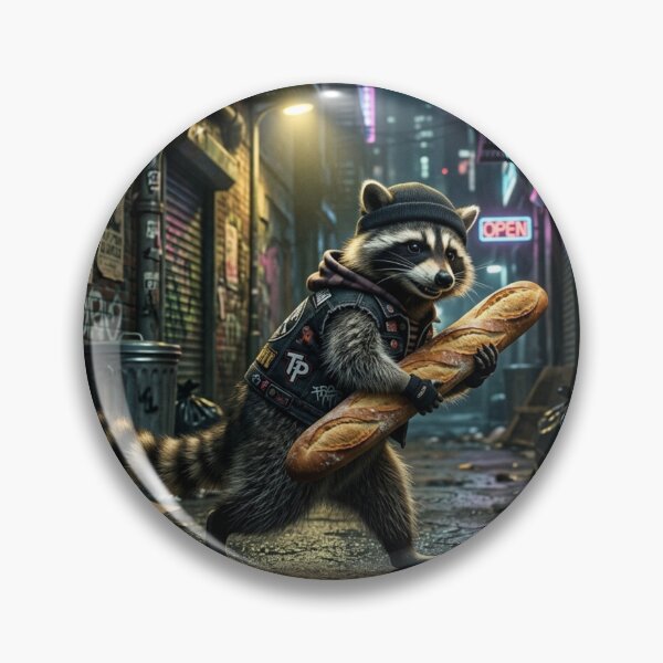 Item preview, Baguette Bandit Raccoon T-Shirt | Chaotic Streetwear Meme Shirt designed and sold by DmaarGroup.