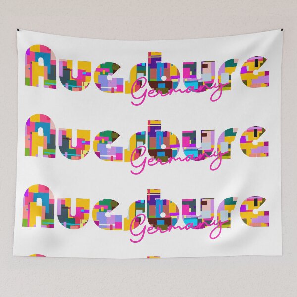 Item preview, Augsburg, Germany, Vibrant Abstract City Typography Art designed and sold by Wanderful-roads.