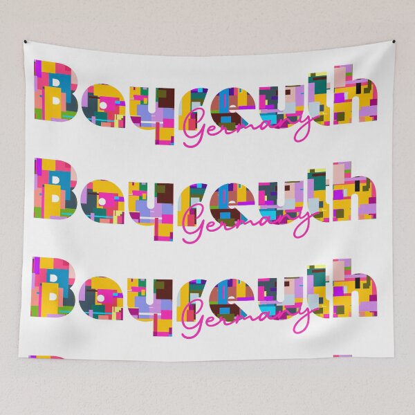 Item preview, Bayreuth, Germany, Vibrant Abstract City Typography Art designed and sold by Wanderful-roads.