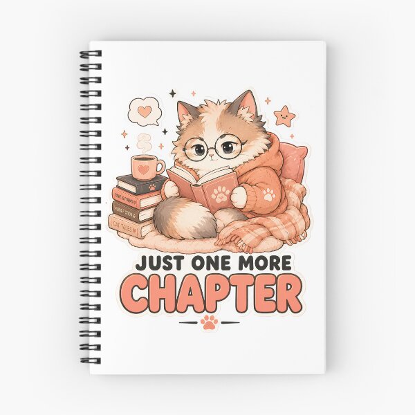 Item preview, Book Lover Cat Just One More Chapter Sticker designed and sold by MoodCats.