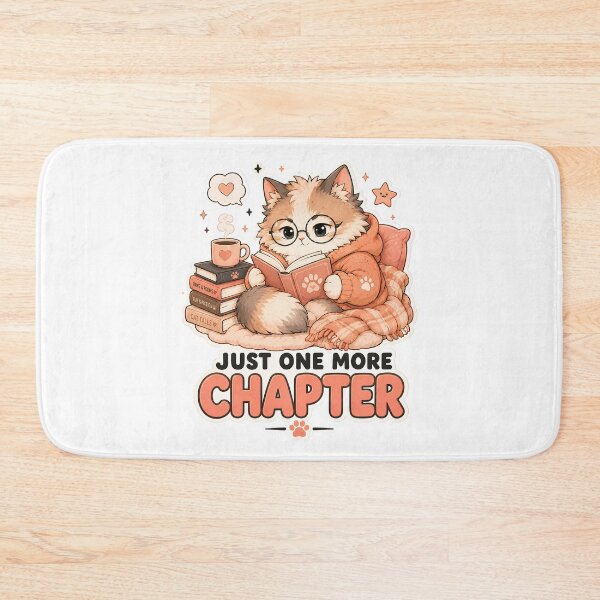 Item preview, Book Lover Cat Just One More Chapter Sticker designed and sold by MoodCats.