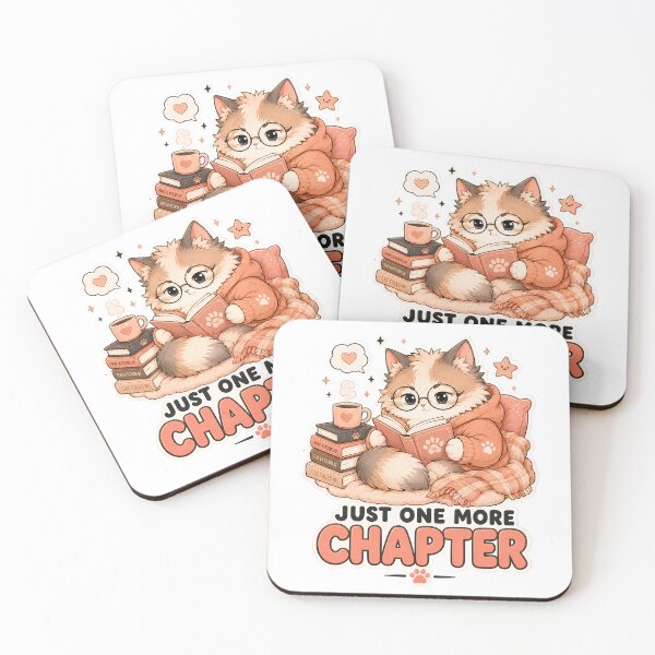 Item preview, Book Lover Cat Just One More Chapter Sticker designed and sold by MoodCats.