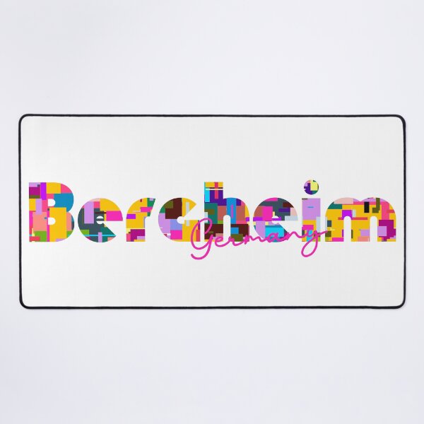 Item preview, Bergheim, Germany, Vibrant Abstract City Typography Art designed and sold by Wanderful-roads.