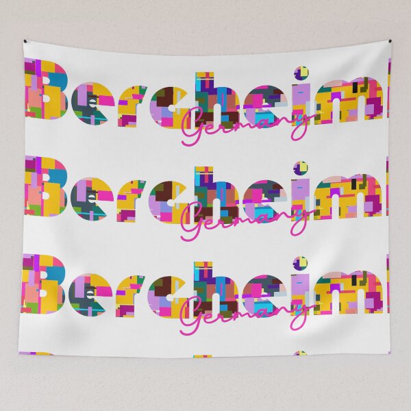 Item preview, Bergheim, Germany, Vibrant Abstract City Typography Art designed and sold by Wanderful-roads.