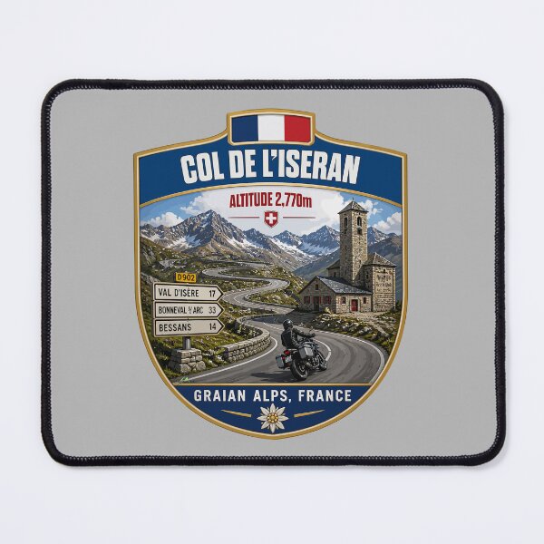 Item preview, Col de L'Iseran France Motorcycle Sticker TShirt 08 designed and sold by OuterShellUK.