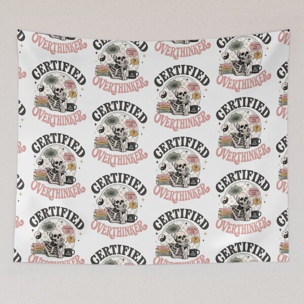Item preview, Certified Overthinker Aesthetic Skeleton Design designed and sold by PixelModeShop.