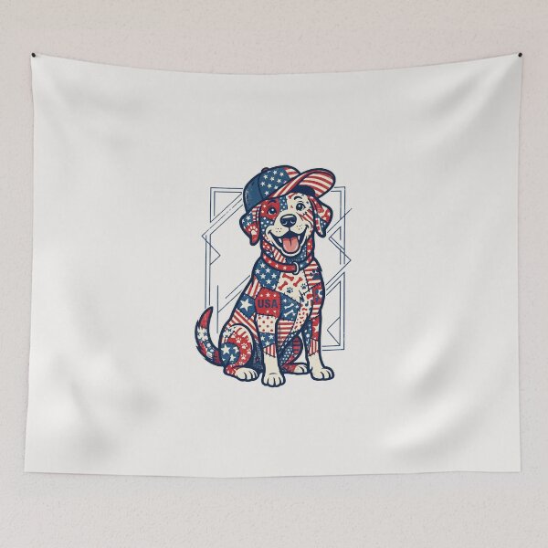 Item preview, Patriotic American Flag Dog 4th Of July designed and sold by dudelinart.