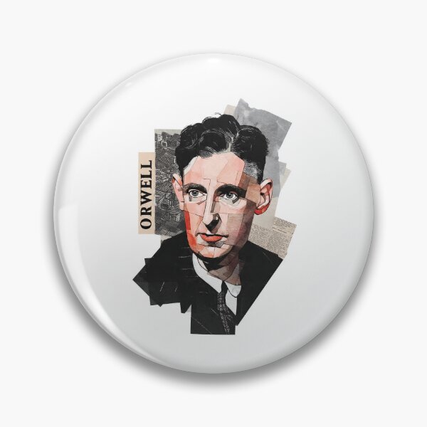 Item preview, Orwell – Literary Collage Portrait Art Print | 1984 Doublethink Dystopian Poster designed and sold by OzzFrequency.