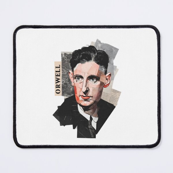 Item preview, Orwell – Literary Collage Portrait Art Print | 1984 Doublethink Dystopian Poster designed and sold by OzzFrequency.