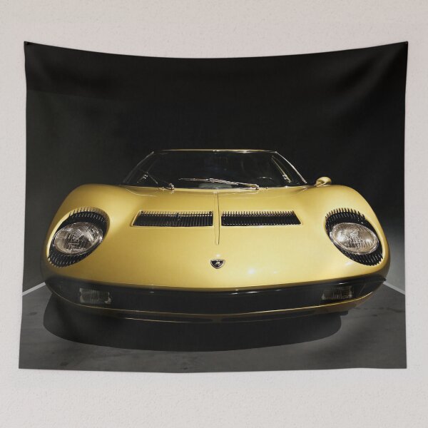 Item preview, Classic Supercar 1968 Lamborghini Miura P400 Front View Photography designed and sold by Peter Kraaibeek | Generative Designs and Car Art.