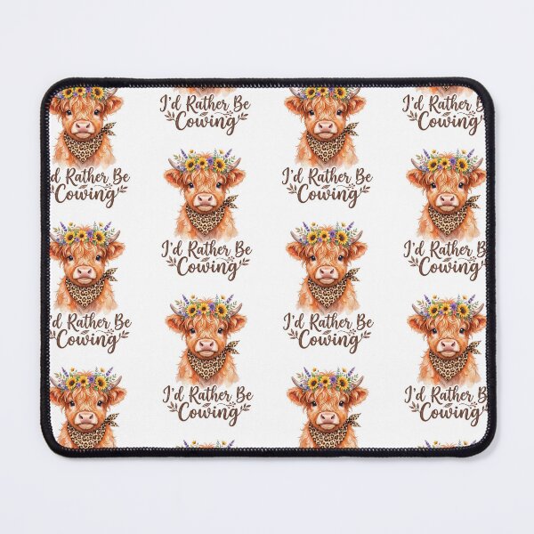 Item preview, I’d Rather Be Cowing Cute Highland Cow designed and sold by PixelModeShop.