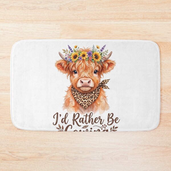 Item preview, I’d Rather Be Cowing Cute Highland Cow designed and sold by PixelModeShop.