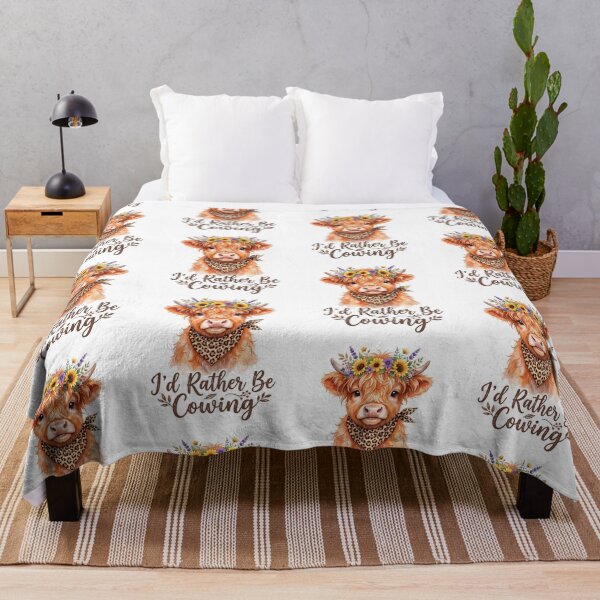 Item preview, I’d Rather Be Cowing Cute Highland Cow designed and sold by PixelModeShop.