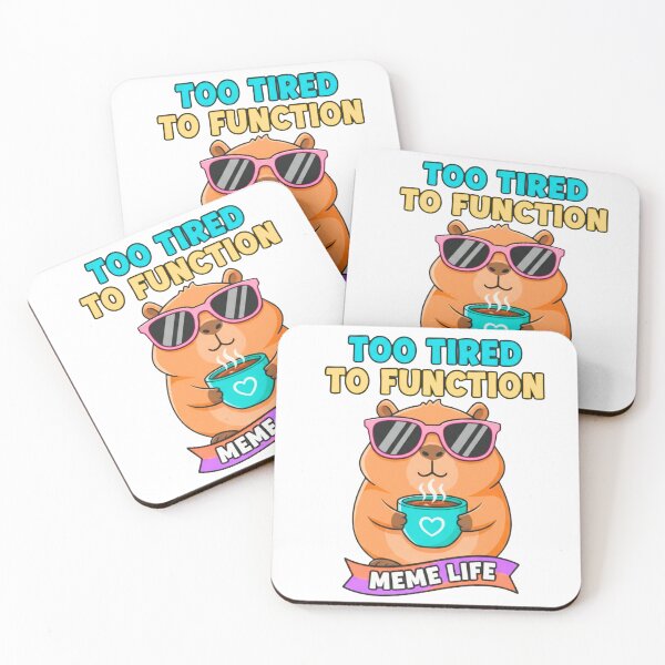 Item preview, Too Tired To Function Capybara Meme designed and sold by Madhav Creations Studio.
