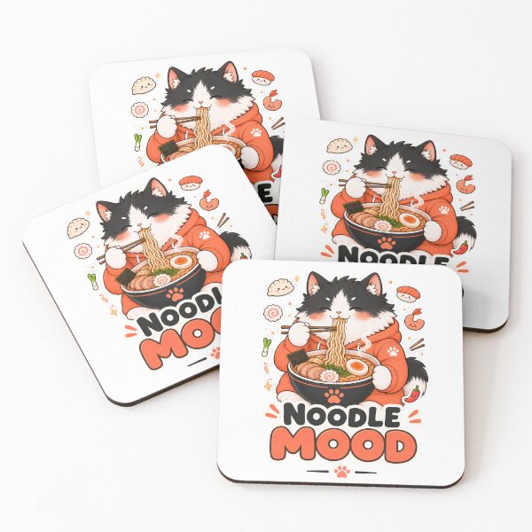 Artikelvorschau, Ramen-Katzen-Nudel-Stimmung-Niedlicher-Katzen-Aufkleber entworfen und verkauft von MoodCats.