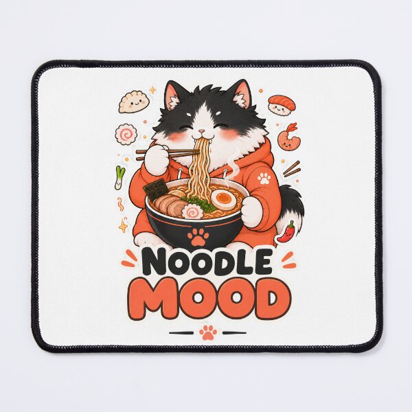 Item preview, Ramen Cat Noodle Mood Cute Cat Sticker designed and sold by MoodCats.
