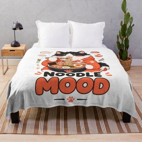 Item preview, Ramen Cat Noodle Mood Cute Cat Sticker designed and sold by MoodCats.