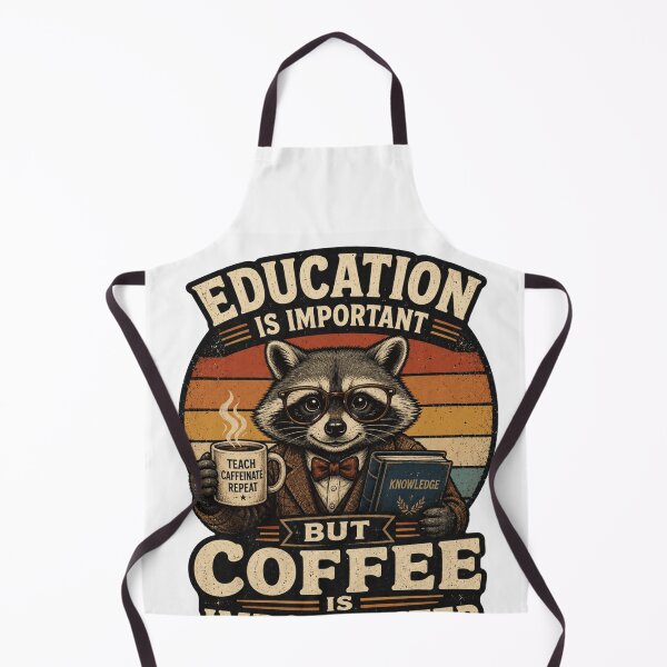 Item preview, Education Is Important But Coffee Is Importanter Raccoon designed and sold by PixelModeShop.