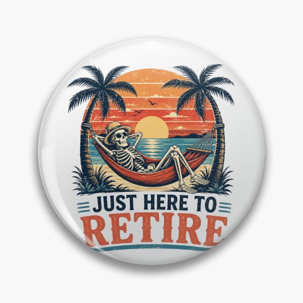 Item preview, Just Here To Retire Tropical Skeleton designed and sold by PixelModeShop.