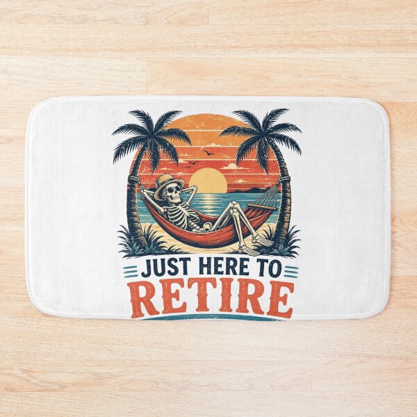 Item preview, Just Here To Retire Tropical Skeleton designed and sold by PixelModeShop.
