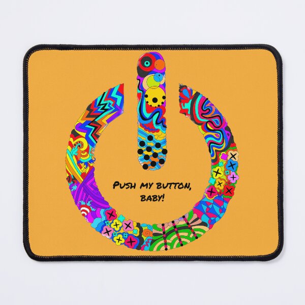 Item preview, Psychedelic Power Symbol Art - Push my button,baby! designed and sold by Stitched Stories.