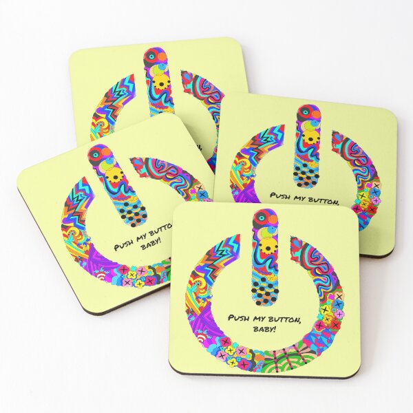 Item preview, Psychedelic Power Symbol Art - Push my button,baby! designed and sold by Stitched Stories.