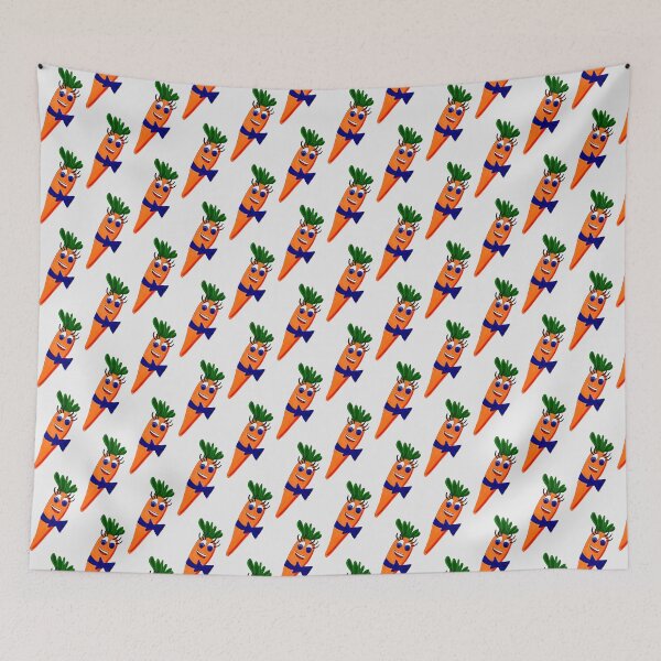 Item preview, Cute orange carrot with blue bow and smiley face  designed and sold by Shukasya-Arts.