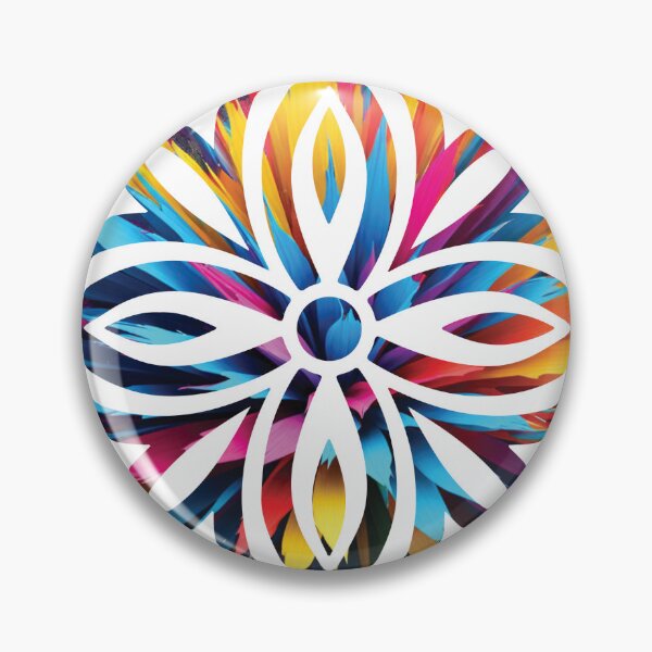 Item preview, Vibrant Circle Bloom Geometric Flower Art designed and sold by Osmose-Studio ⭐⭐⭐⭐⭐.