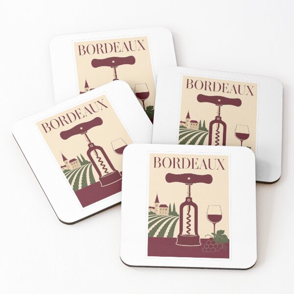 Item preview, Bordeaux Wine Corkscrew Vineyard Travel Poster designed and sold by Beyond Destinations.