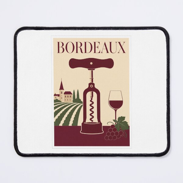 Item preview, Bordeaux Wine Corkscrew Vineyard Travel Poster designed and sold by Beyond Destinations.
