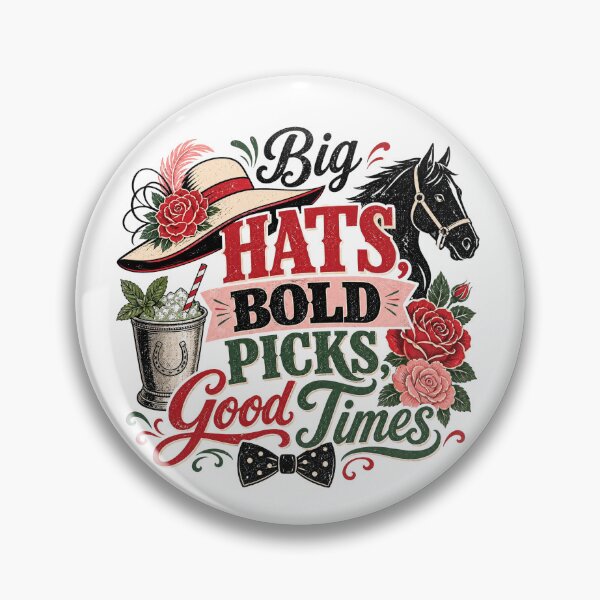 Item preview, Big Hats Bold Picks Good Times Derby Design designed and sold by PixelModeShop.