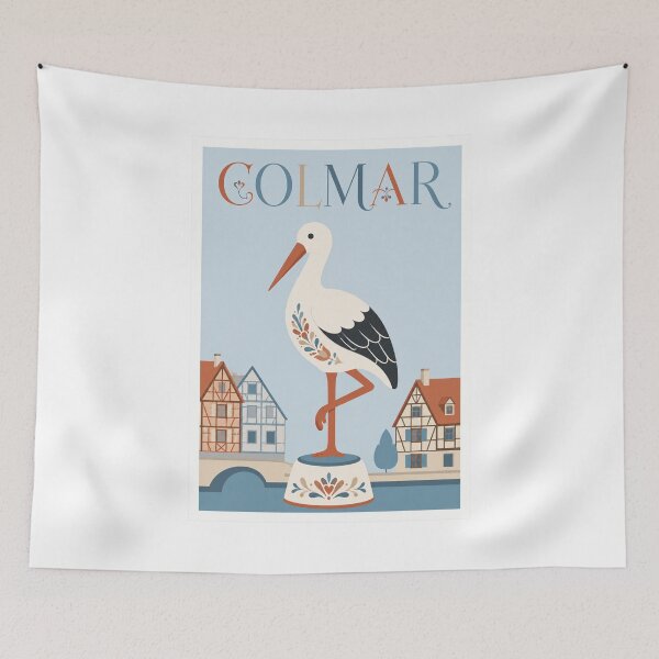 Item preview, Colmar Alsace Stork French Village Travel Poster designed and sold by Beyond Destinations.