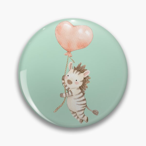 Item preview, Cute Baby Zebra with Heart Balloon Watercolor Illustration | Nursery Animal Art | Safari Baby Decor designed and sold by SaitonG.