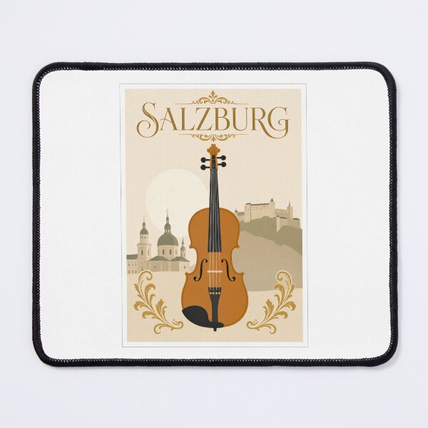 Item preview, Salzburg Violin Mozart Austria Travel Poster designed and sold by Beyond Destinations.