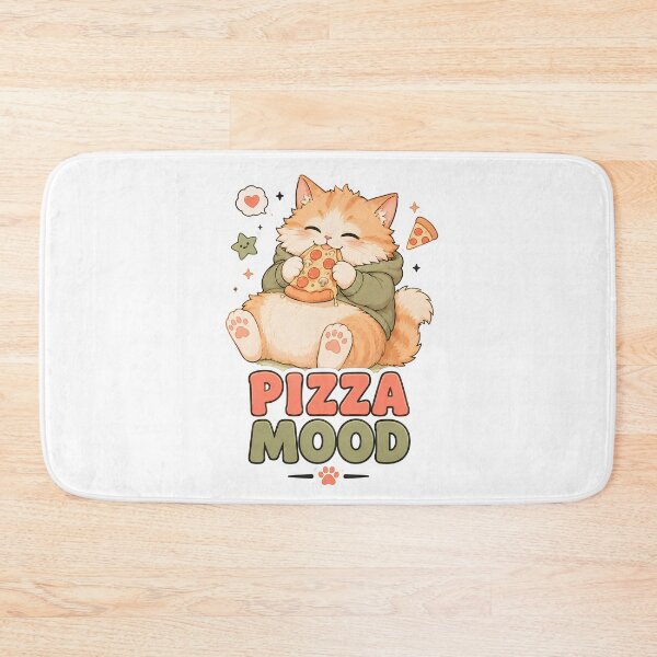 Item preview, Pizza Cat Cute Cat Eating Pizza Sticker designed and sold by MoodCats.