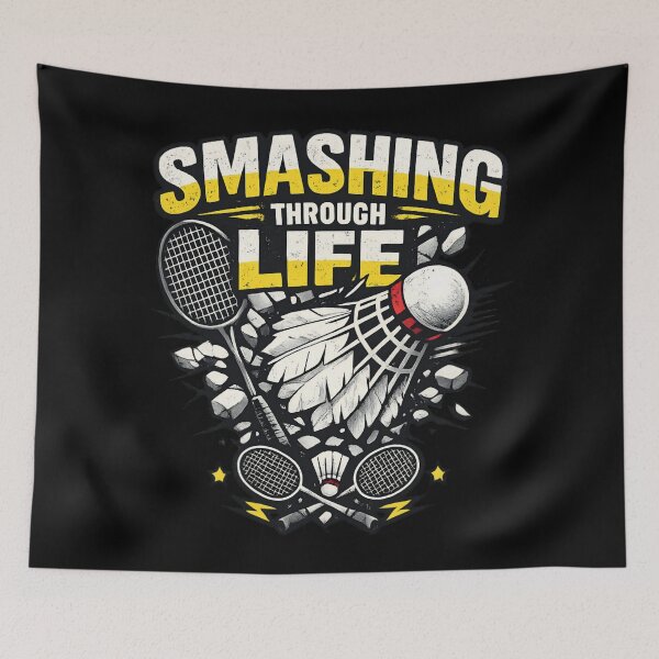 Item preview, Smashing Through Life - Badminton Player Vintage designed and sold by SidTastic .