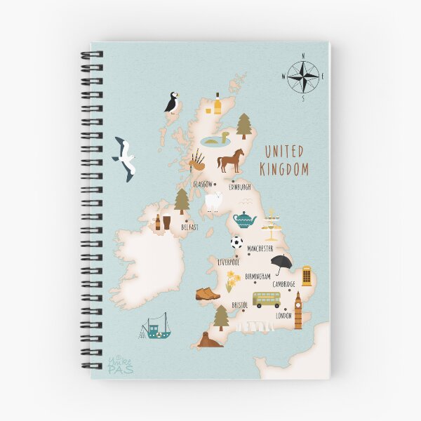 Item preview, Illustrated map of United Kingdom designed and sold by ymkesinfogr.