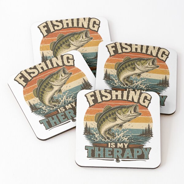 Item preview, Fishing Is My Therapy Vintage Bass designed and sold by PixelModeShop.