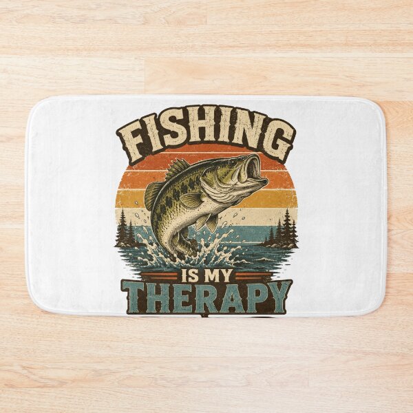 Item preview, Fishing Is My Therapy Vintage Bass designed and sold by PixelModeShop.