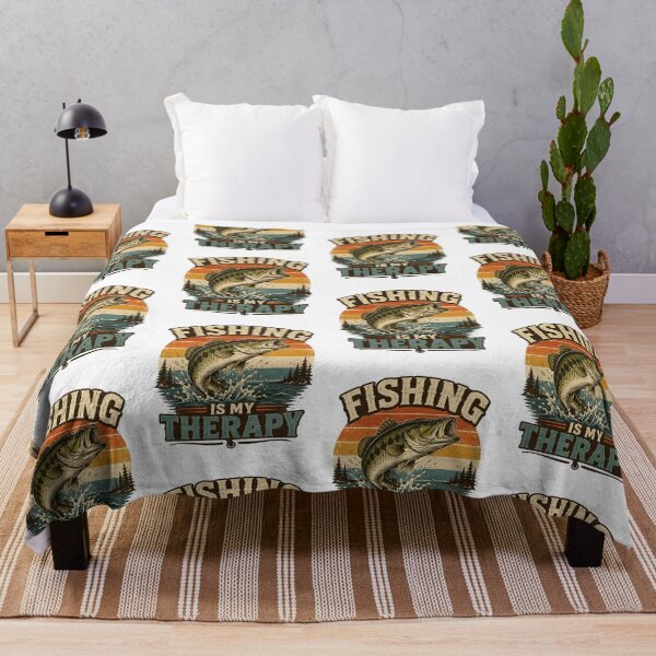 Item preview, Fishing Is My Therapy Vintage Bass designed and sold by PixelModeShop.