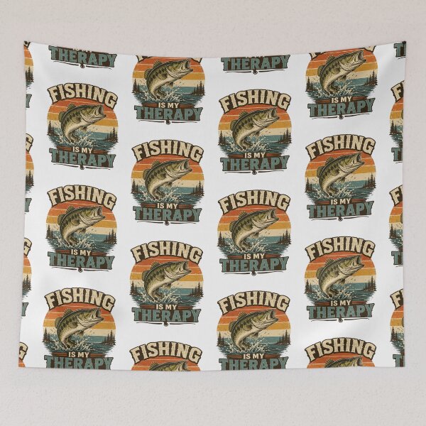 Item preview, Fishing Is My Therapy Vintage Bass designed and sold by PixelModeShop.