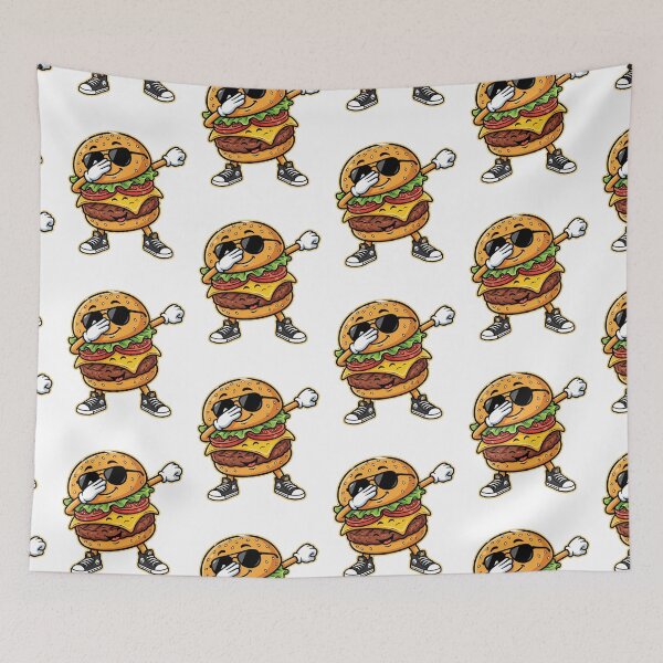Item preview, Cool Dabbing Burger Cartoon Character designed and sold by PixelModeShop.