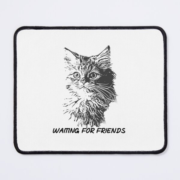 Item preview, Waiting for Friends Cat Linocut white designed and sold by Graphroad.