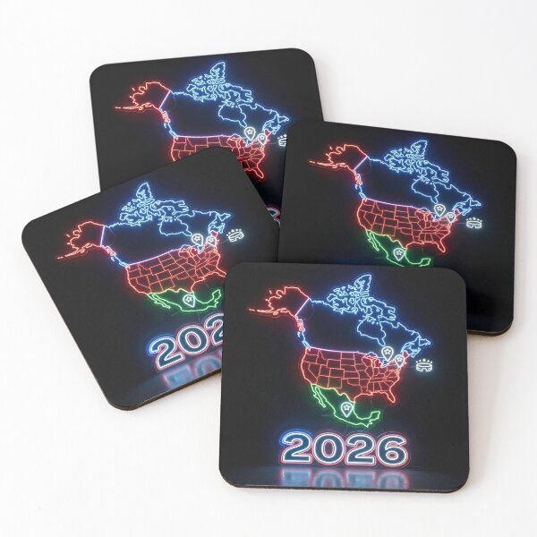 Item preview, World Cup 2026 — Neon Map North America Host Nations designed and sold by David Mateo ArtWorks.
