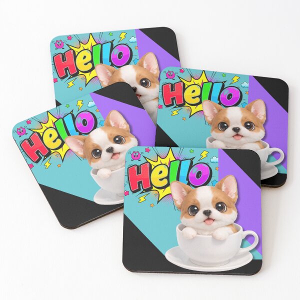 Item preview, Retro Comic Corgi: Bright Hello Pop Art Design designed and sold by Soluna Studio.